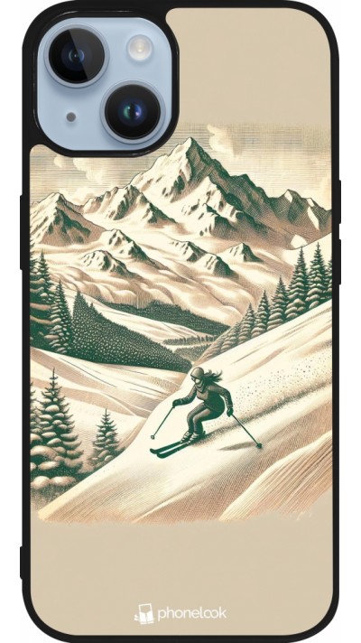 iPhone 15 Case Hülle - Silikon schwarz Vintage Skiberg