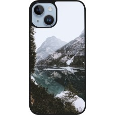 iPhone 15 Case Hülle - Silikon schwarz Winter 22 snowy mountain and lake