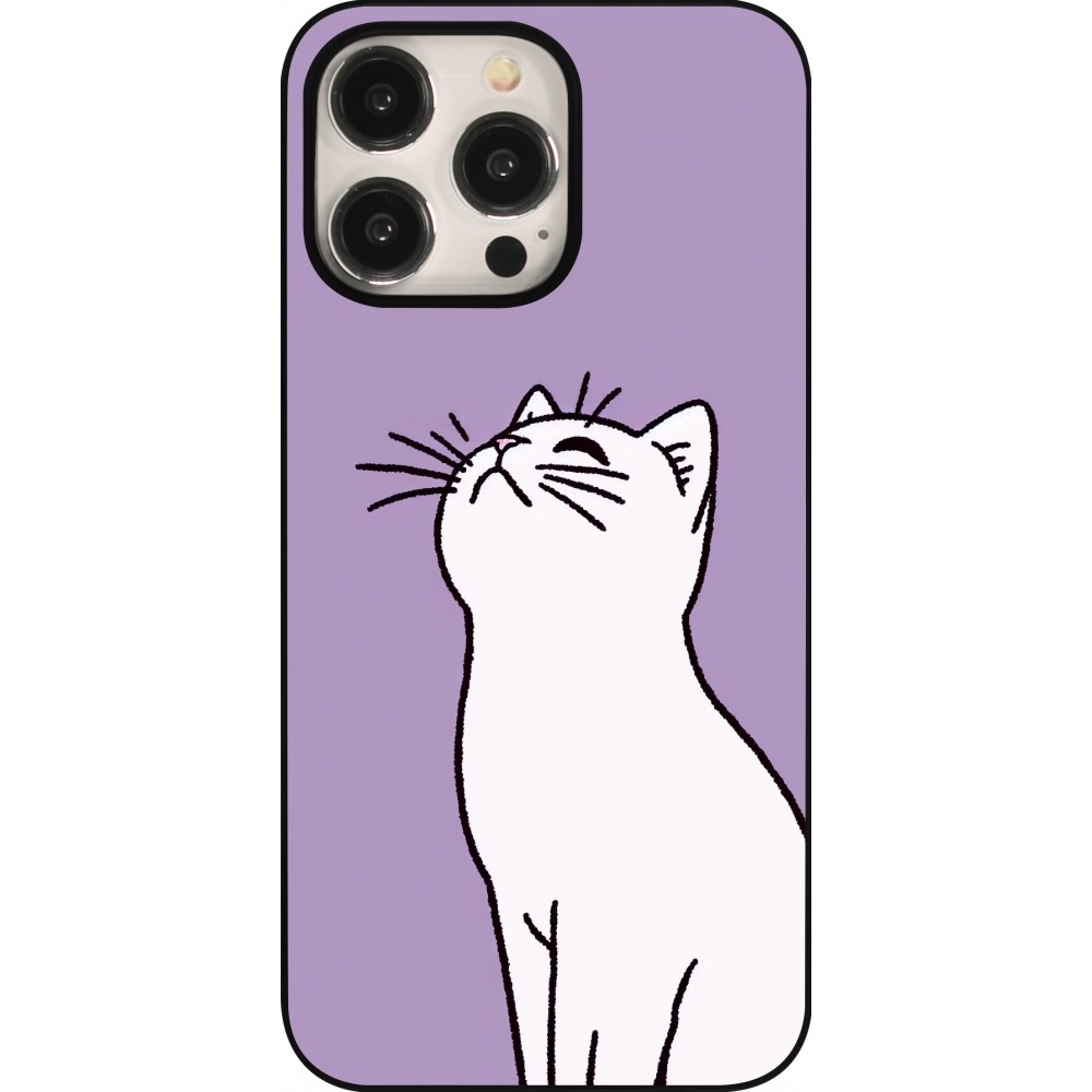 iPhone 15 Pro Max Case Hülle - Chat auf lila Hintergrund