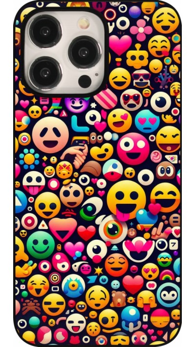Coque iPhone 15 Pro Max - Emoji Mix Color