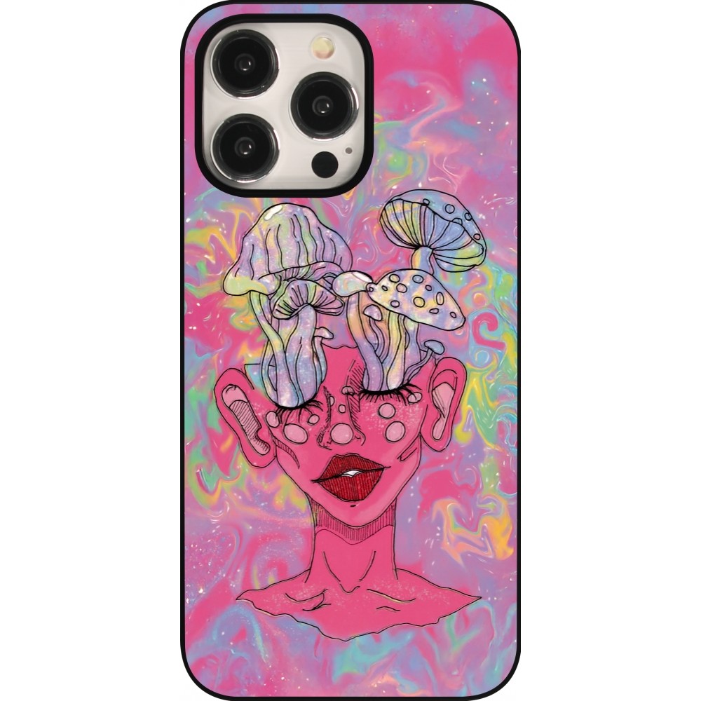 iPhone 15 Pro Max Case Hülle - Psychedelic pink mushroom