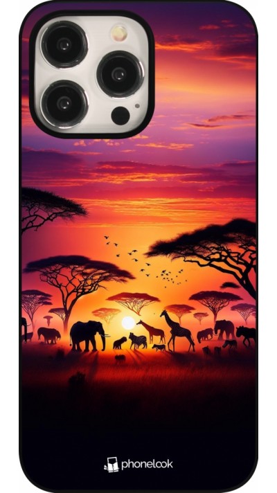 iPhone 15 Pro Max Case Hülle - Safari Sonnenuntergang Wildtiere