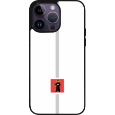 Coque iPhone 15 Pro Max - Silicone rigide noir Canton GL blanc