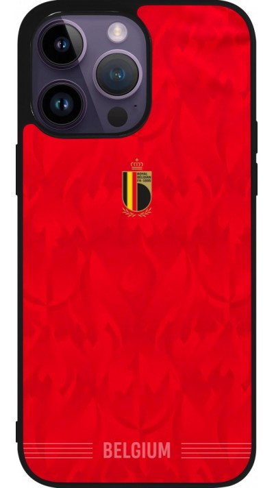 iPhone 15 Pro Max Case Hülle - Silikon schwarz Belgien 2026 personalisierbares Fussballtrikot