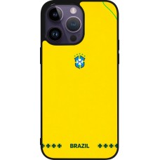 iPhone 15 Pro Max Case Hülle - Silikon schwarz Brasilien 2026 personalisierbares Fussballtrikot