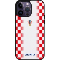 iPhone 15 Pro Max Case Hülle - Silikon schwarz Kroatien 2026 personalisierbares Fussballtrikot