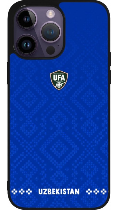 iPhone 15 Pro Max Case Hülle - Silikon schwarz Usbekistan 2026 personalisierbares Fussballtrikot