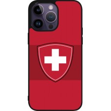 iPhone 15 Pro Max Case Hülle - Silikon schwarz Hockey World Championship Ecusson Suisse