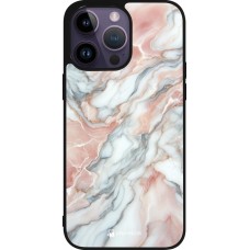 iPhone 15 Pro Max Case Hülle - Silikon schwarz Rosa Leuchtender Marmor