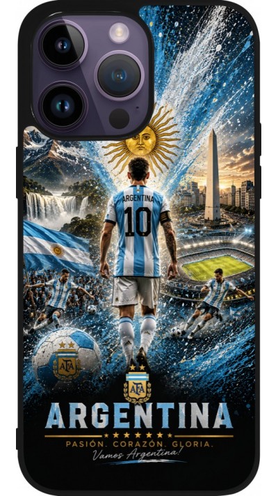 iPhone 15 Pro Max Case Hülle - Silikon schwarz Fussball Argentinien splash 2026