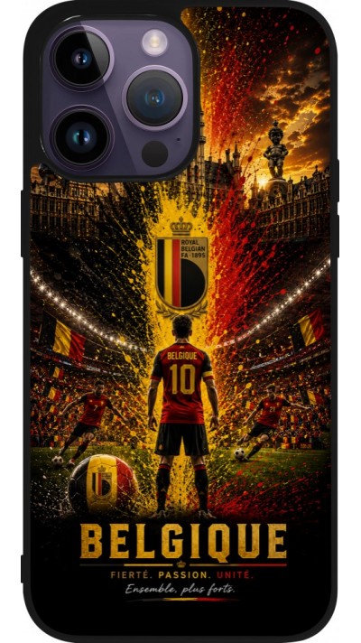 iPhone 15 Pro Max Case Hülle - Silikon schwarz Fussball Belgien splash 2026