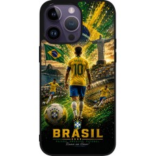 iPhone 15 Pro Max Case Hülle - Silikon schwarz Fussball Brasilien splash 2026