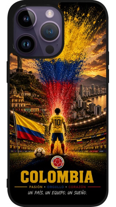 iPhone 15 Pro Max Case Hülle - Silikon schwarz Fussball Kolumbien splash 2026