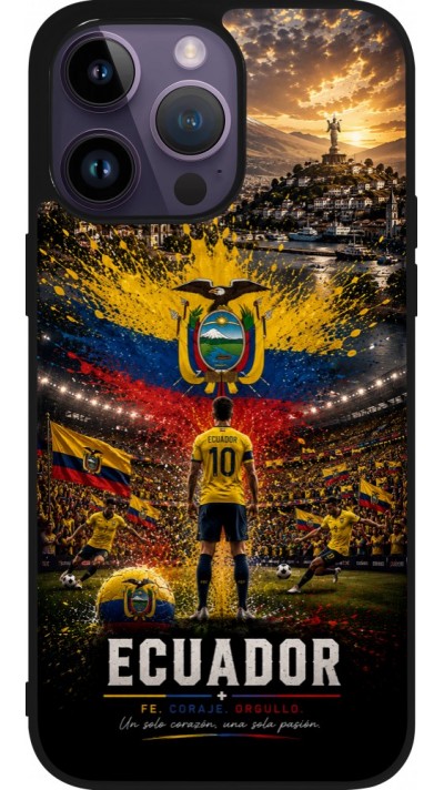 iPhone 15 Pro Max Case Hülle - Silikon schwarz Fussball Ecuador splash 2026
