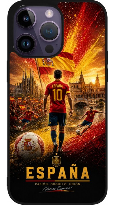 iPhone 15 Pro Max Case Hülle - Silikon schwarz Fussball Espanien splash 2026