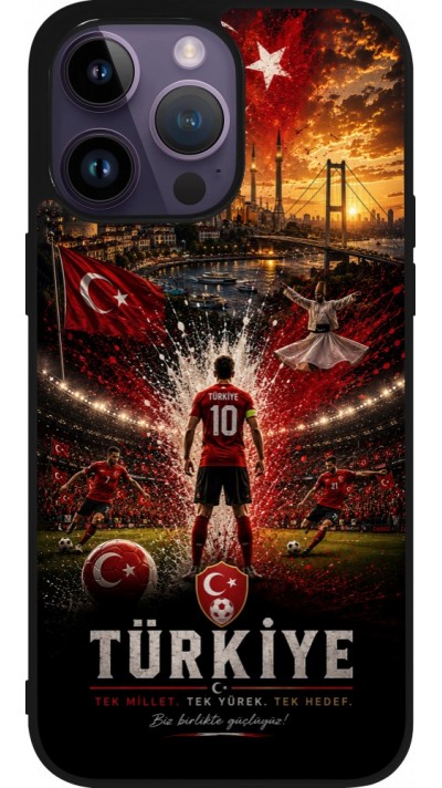 iPhone 15 Pro Max Case Hülle - Silikon schwarz Fussball Türkei splash 2026