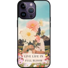 Coque iPhone 15 Pro Max - Silicone rigide noir Live life in full moon 2026