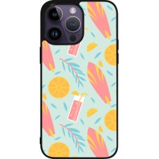 iPhone 15 Pro Max Case Hülle - Silikon schwarz Summer 2025 Pattern citron