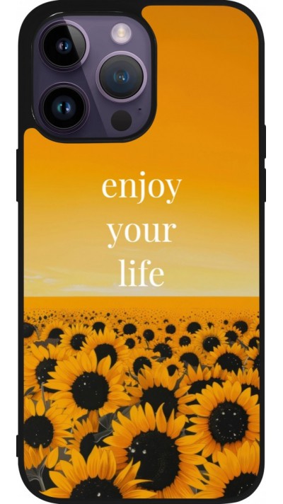 iPhone 15 Pro Max Case Hülle - Silikon schwarz Summer 2026 Enjoy your life