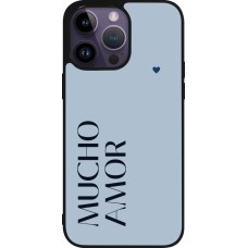 iPhone 15 Pro Max Case Hülle - Silikon schwarz Valentine 2024 mucho amor azul