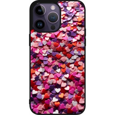 iPhone 15 Pro Max Case Hülle - Silikon schwarz Valentin 2025 Konfetti