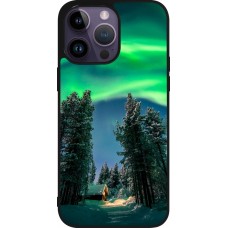 iPhone 15 Pro Max Case Hülle - Silikon schwarz Winter 22 Northern Lights