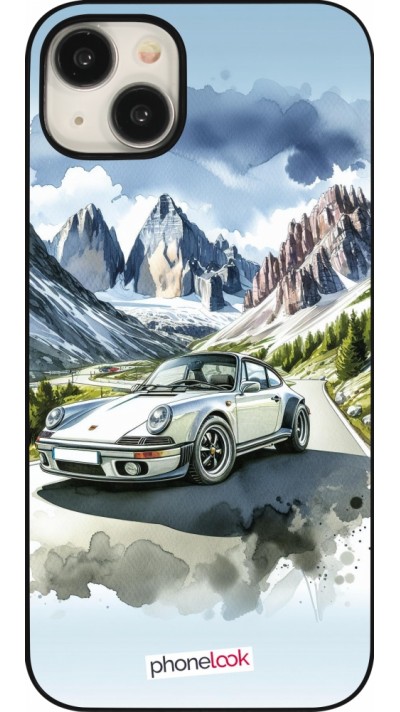 iPhone 15 Plus Case Hülle - Porsche 911 Berg Aquarell