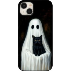 iPhone 15 Plus Case Hülle - Halloween 2025 Ghost with black cat