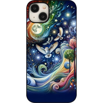 iPhone 15 Plus Case Hülle - Fliegender Blumen-Eule