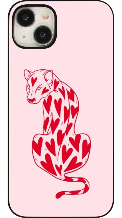 iPhone 15 Plus Case Hülle - Leopard with hearts 2026