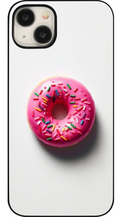 iPhone 15 Plus Case Hülle - Weisser Hintergrund, pinker Donut