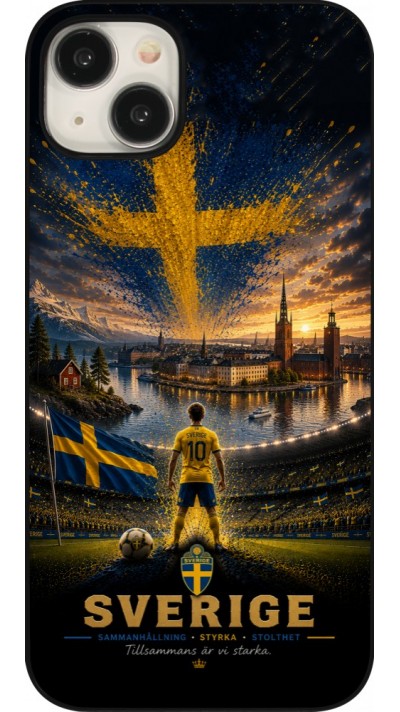 Coque iPhone 15 Plus - Football Suède splash 2026