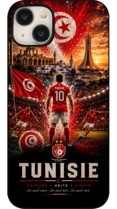 Coque iPhone 15 Plus - Football Tunisie splash 2026