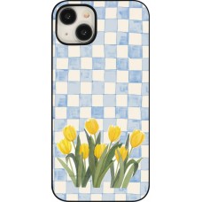 iPhone 15 Plus Case Hülle - Blue vichy tulips Spring 2026