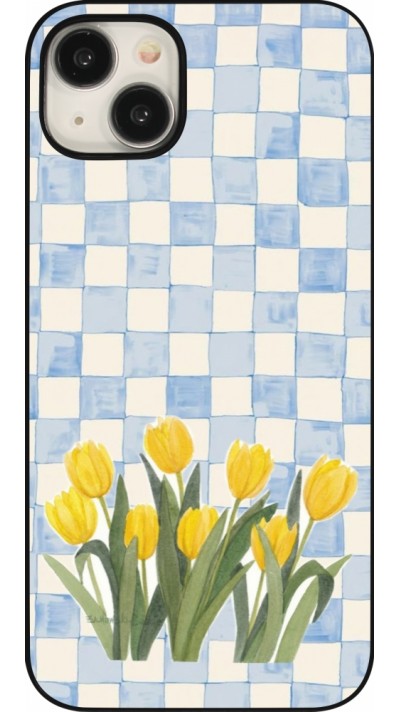 Coque iPhone 15 Plus - Blue vichy tulips Spring 2026