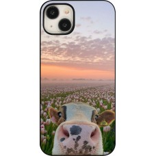 iPhone 15 Plus Case Hülle - Cow with tulips Spring 2026