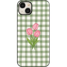 iPhone 15 Plus Case Hülle - Green vichy tulips Spring 2026