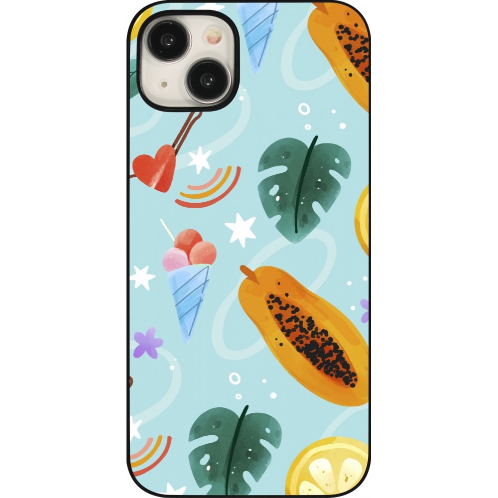 iPhone 15 Plus Case Hülle - Summer 2025 Pattern papaya