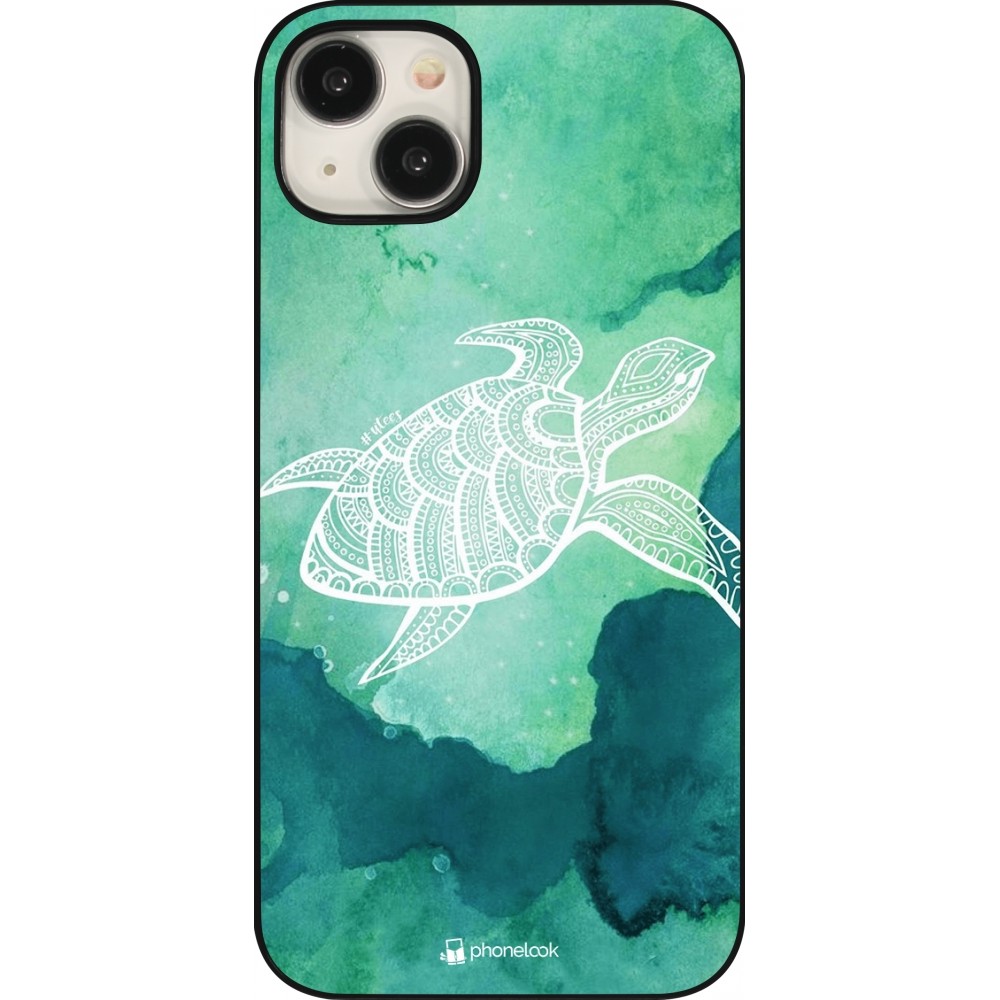 iPhone 15 Plus Case Hülle - Turtle Aztec Watercolor