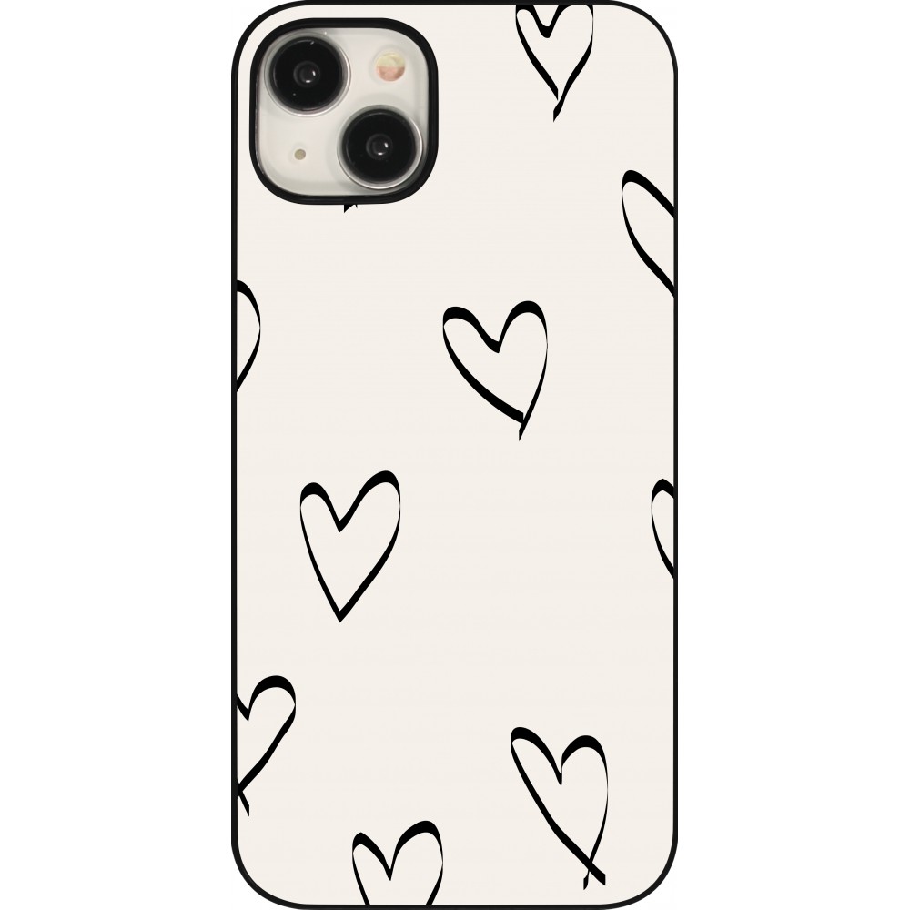iPhone 15 Plus Case Hülle - Valentine 2023 minimalist hearts