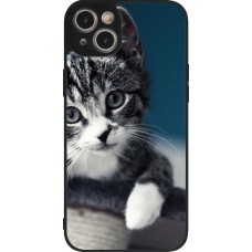 iPhone 15 Plus Case Hülle - Silikon schwarz Meow 23