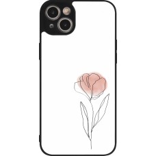 iPhone 15 Plus Case Hülle - Silikon schwarz Spring 23 minimalist flower