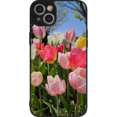 iPhone 15 Plus Case Hülle - Silikon schwarz Tulips Spring 2026