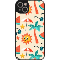 iPhone 15 Plus Case Hülle - Silikon schwarz Summer 2025 Pattern soleil