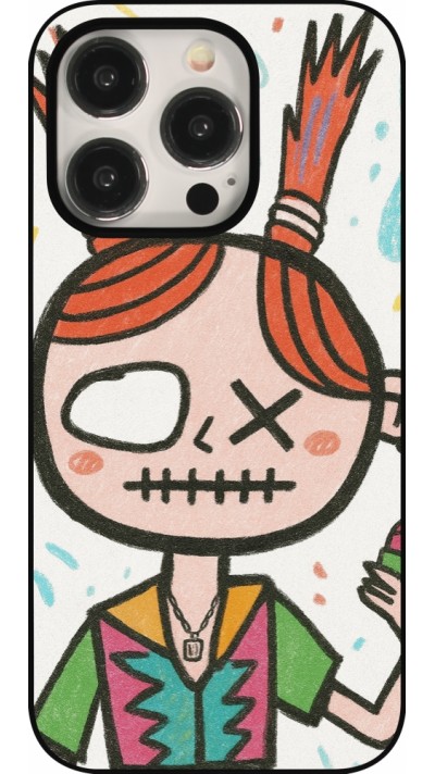 iPhone 15 Pro Case Hülle - Little Girl Sketch