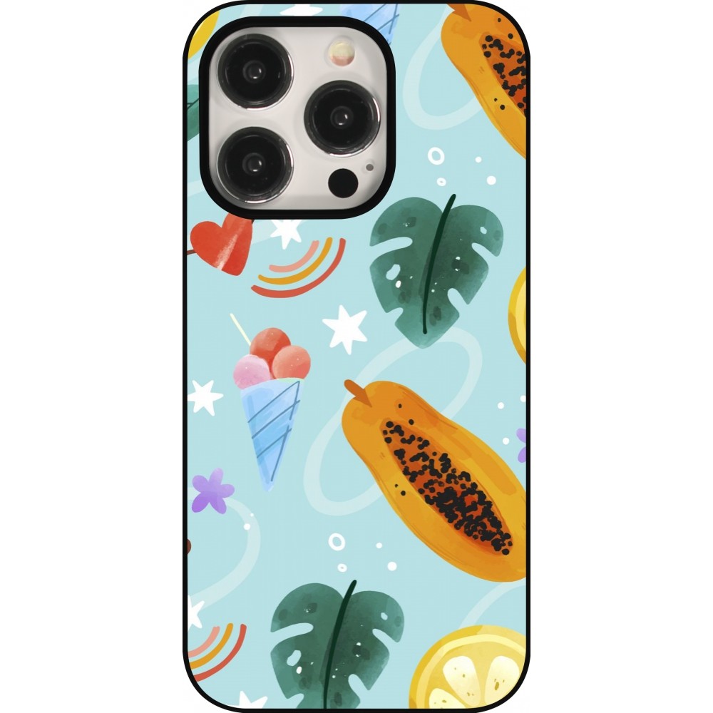 iPhone 15 Pro Case Hülle - Summer 2025 Pattern papaya