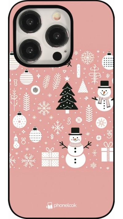 iPhone 15 Pro Case Hülle - Weihnachten 2024 Rose Schneemann Weihnachten
