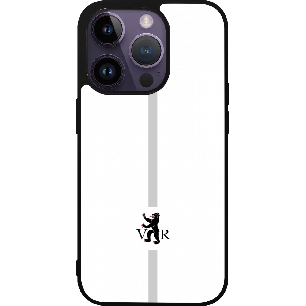 iPhone 15 Pro Case Hülle - Silikon schwarz Kanton AR weiss