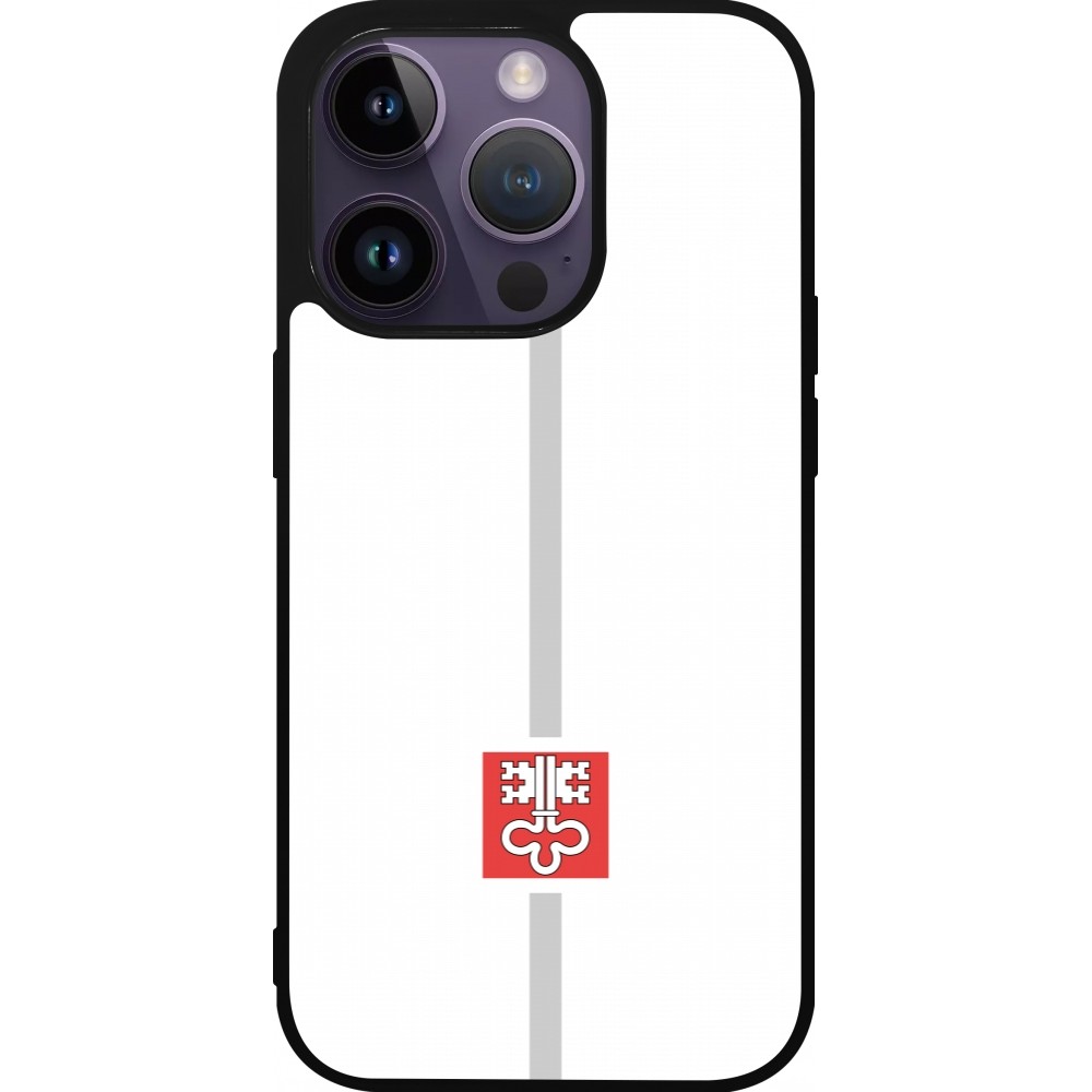 iPhone 15 Pro Case Hülle - Silikon schwarz Kanton NW weiss