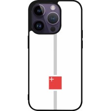 iPhone 15 Pro Case Hülle - Silikon schwarz Kanton SZ weiss